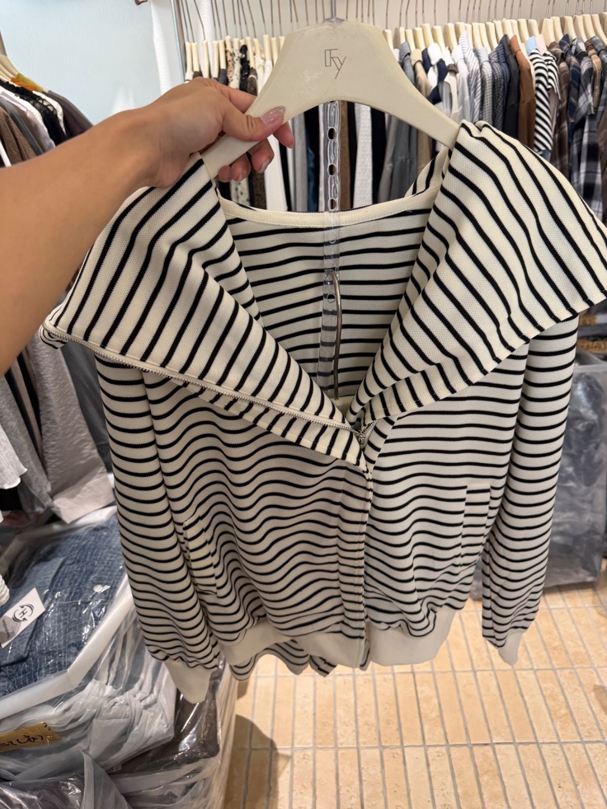 橫條外套套裝
